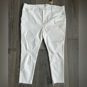 Madewell 9" High Rise Skinny Crop in Pure White Size 37